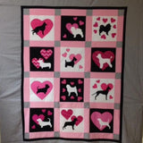 Dog quilt block raw edge fusible applique sewing pattern, snugglepuppyapplique.com