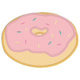 donut with frosting and sprinkles applique embroidery design, snugglepuppyapplique.com