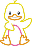 Duck with Egg Easter Applique Embroidery Design, snugglepuppyapplique.com