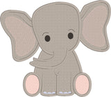 Elephant baby applique embroidery design, snugglepuppyapplique.com