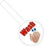 ITH Wash Hands Key Fob by snugglepuppyapplique.com