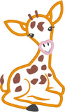 Giraffe Baby zoo animal appliqué embroidery design, snugglepuppyapplique.com
