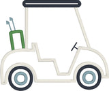 Golf cart applique embroidery design, snugglepuppyapplique.com