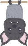 Hanging Bat Halloween Appliqué Embroidery Design, snugglepuppyapplique.com