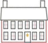 Primitive Style House Zigzag Applique Embroidery Design, Snugglepuppyapplique.com