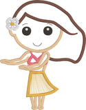 Hula Girl Hawaiian  Applique Embroidery Design by snugglepuppyapplique.com