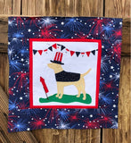 Year of Labrador quilt block raw edge fusible applique sewing pattern, snugglepuppyapplique.com