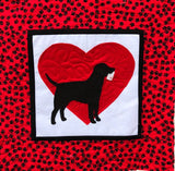 Year of Labrador quilt block raw edge fusible applique sewing pattern, snugglepuppyapplique.com