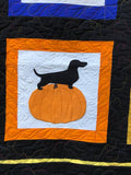 Year of Dachshunds raw edge fusible applique sewing quilt block pattern, snugglepuppyapplique.com