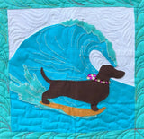 Year of Dachshunds raw edge fusible applique sewing quilt block pattern, snugglepuppyapplique.com