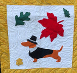 Year of Dachshunds raw edge fusible applique sewing quilt block pattern, snugglepuppyapplique.com