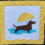Year of Dachshunds raw edge fusible applique sewing quilt block pattern, snugglepuppyapplique.com
