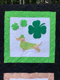 Year of Dachshunds raw edge fusible applique sewing quilt block pattern, snugglepuppyapplique.com