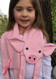 Piglet scarf sewing pattern, Pig scarf sewing pattern, snugglepuppyapplique.com
