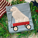 Great Pyrenees in a Wagon Applique Embroidery Design, snugglepuppyappliue.com