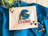 Shark Alphabet applique embroidery design, snugglepuppyapplique.com