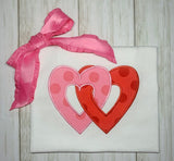 Linked Hearts applique Embroidery design by Snugglepuppyapplique.com