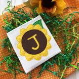 Sunflower Alphabet Bean stitch applique embroidery Design, snugglepuppyapplique.com