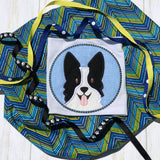 Boarder Collie Medallion Applique Embroidery Design by Snugglepuppyapplique.com