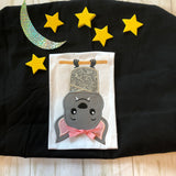 Hanging Bat Halloween Appliqué Embroidery Design, snugglepuppyapplique.com