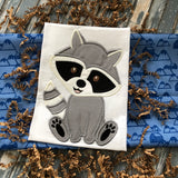Raccoon baby applique embroidery design, snugglepuppyapplique.com