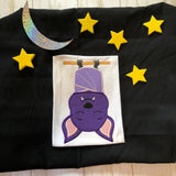 Hanging Bat Halloween Appliqué Embroidery Design, snugglepuppyapplique.com
