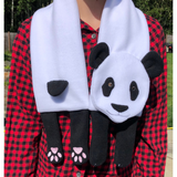 in the hoop Panda scarf embroidery design for use with an embroidery machine.  snugglepuppyapplique.com