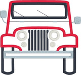 Jeep applique embroidery design, snugglepuppyapplique.com