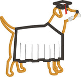 dog in cap and gown appliqué embroidery design, June Labrador, snugglepuppyapplique.com