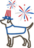 4th of July Labrador Applique Embroidery Design by snugglepuppyapplique.com