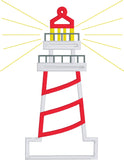 Lighthouse applique embroidery design, snugglepuppyapplique.com