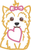 Yorkie Valentine Applique