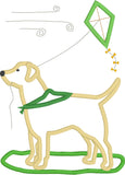 Labrador with kite applique embroidery design, March Lab design, snugglepuppyapplique.com