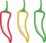Chili pepper apple embroidery design, 3 peppers in a row, snugglepuppyapplique.com