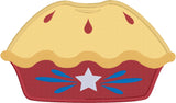 Pie applique embroidery design, apple pie, 4th of July design, snugglepuppyapplique.com