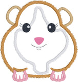Cute guinea pig appliqué embroidery design, snugglepuppyapplique.com