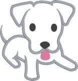 Pitbulll puppy applique embroidery design, snugglepuppyapplique.com