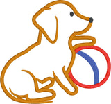 Chiot avec ballon