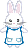 Rabbit Girl Easter Applique Embroidery Design by snugglepuppyapplique.com