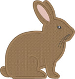 Rabbit applique embroidery design, rabbit profile, snugglepuppyapplique.com