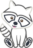 Raccoon baby applique embroidery design, snugglepuppyapplique.com