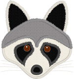 Raccoon Face Applique Embroidery Design, snugglepuppyapplique.com