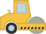 Roller truck construction applique embroidery design, snugglepuppyapplique.com
