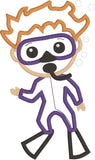 Scuba Diver applique embroidery design by snugglepuppyapplique.com