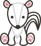 Skunk baby applique embroidery design, snugglepuppyapplique.com