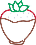 Chocolate covered Strawberry valentine applique embroidery design by snugglepuppyapplique.com