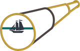 Nautical Telescope applique embroidery design, snugglepuppyapplique, pirate ship