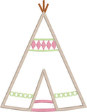 teepee applique embroidery design, tribe applique design, snugglepuppyapplique.com