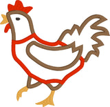 Chicken in a Christmas sweater applique embroidery design by Snugglepuppyapplique.com