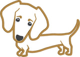 Cartoon style Dachshund applique embroidery design, snugglepuppyapplique.com
